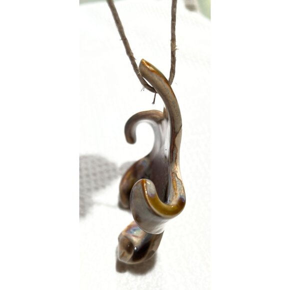 Star Pottery Ornament Ceramic Boho Rustic Earthy Unique Gift Signed Heartless 4" - Picture 5 of 7